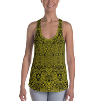 Polynesian Lauhala Mix Yellow Hawaii Women's Racerback Tank Top Art - Polynesian Pride