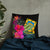 Tuvalu Polynesian Basic Pillow - Tropical Bouquet Pillow 22×22 Black - Polynesian Pride