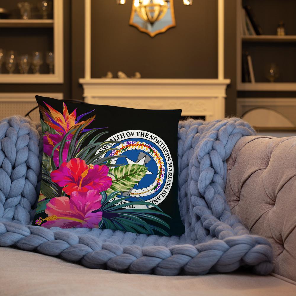 Northern Mariana Islands Polynesian Basic Pillow - Tropical Bouquet - Polynesian Pride
