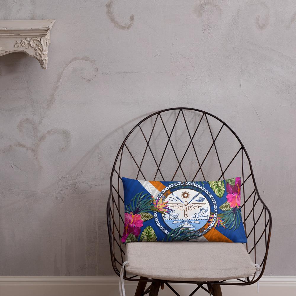 Marshall Islands Polynesian Pillow - Hibiscus Surround - Polynesian Pride
