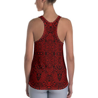 Polynesian Lauhala Mix Red Hawaii Women's Racerback Tank Top - Polynesian Pride