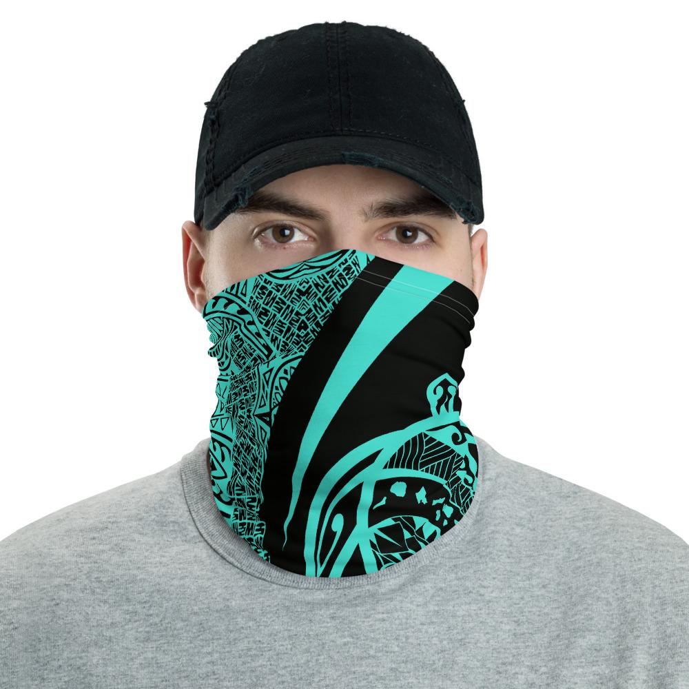 Hawaiian Bandana Turtle Polynesian Neck Gaiter - Circle Style Turquoise One Size Turquoise - Polynesian Pride