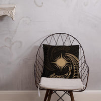 Marshall Islands Polynesian Basic Pillow - Gold Tribal Wave - Polynesian Pride