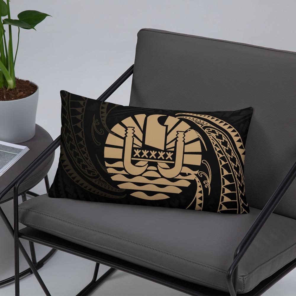 Tahiti Polynesian Basic Pillow - Gold Tribal Wave - Polynesian Pride