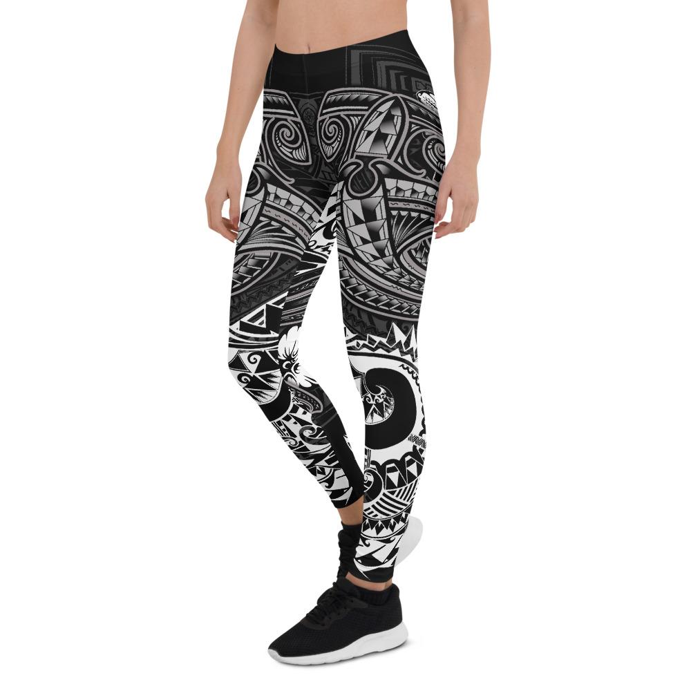 Samoa Leggings - White Shark Polynesian Tattoo - Polynesian Pride