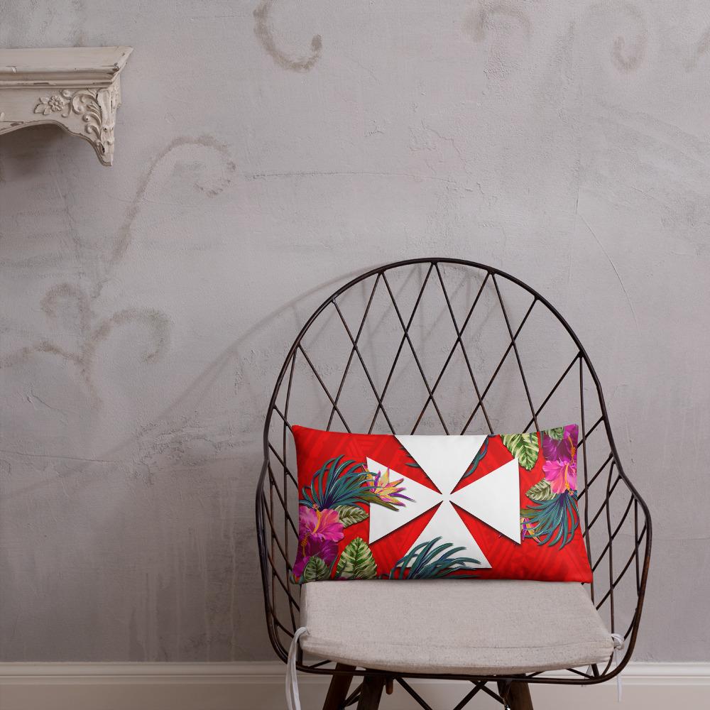 Wallis And Futuna Polynesian Pillow - Hibiscus Surround - Polynesian Pride