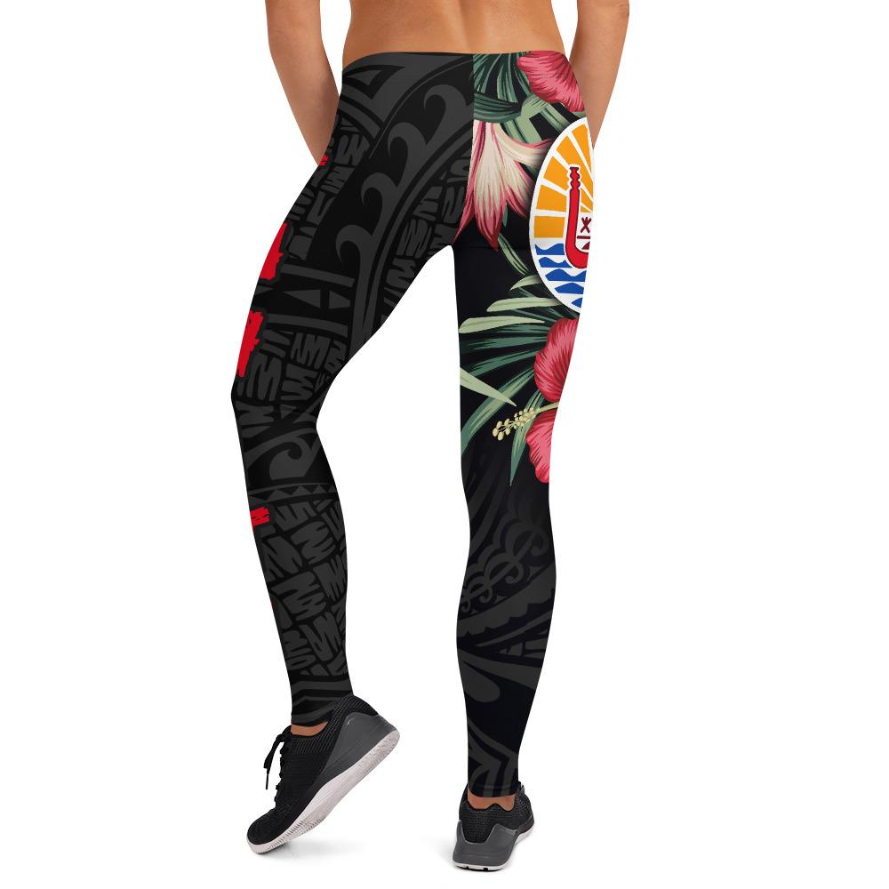 Tahiti Polynesian Leggings - Hibiscus Coat of Arms - Polynesian Pride
