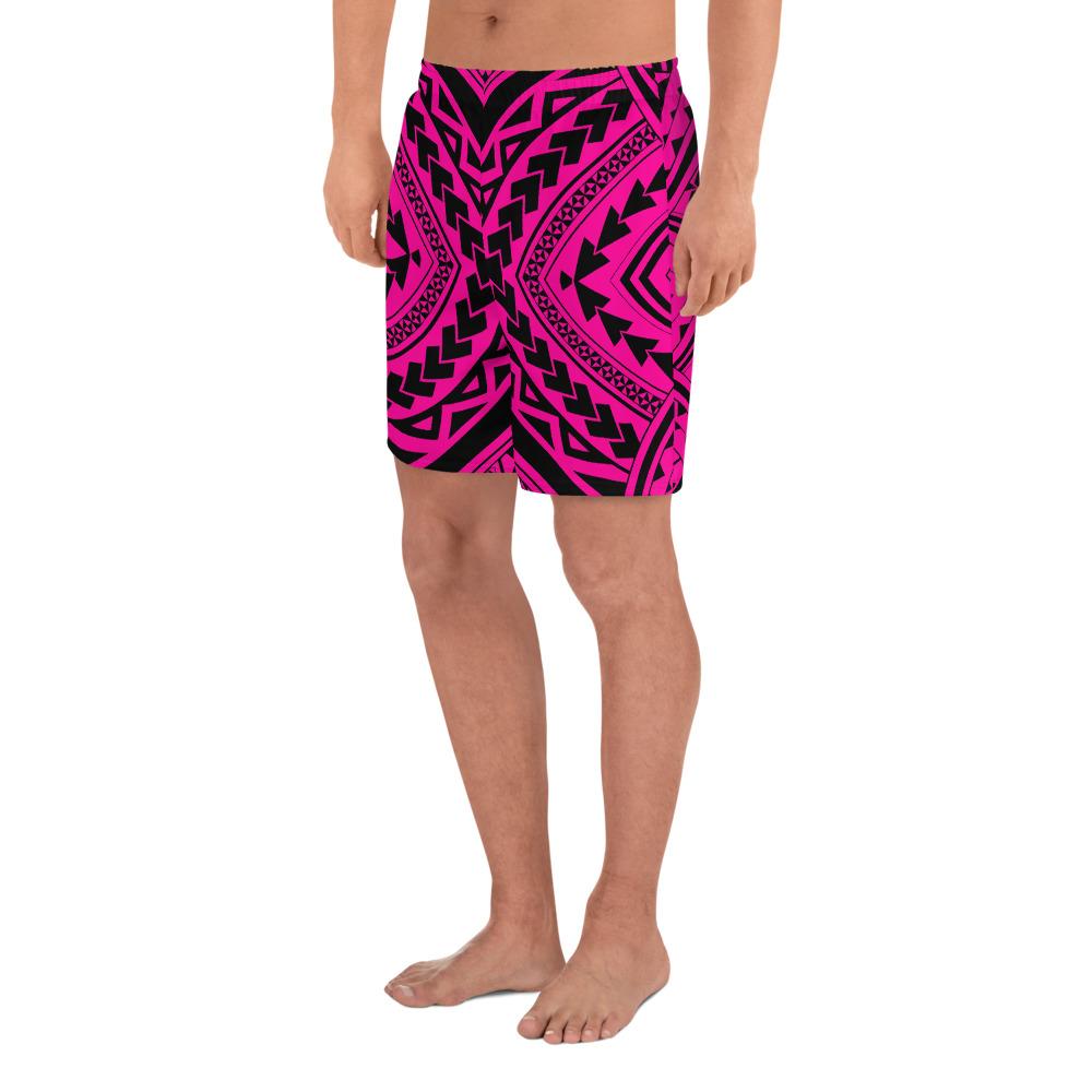 Polynesian Tradition Pink Men's Athletic Long Shorts - Polynesian Pride