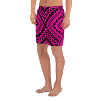 Polynesian Tradition Pink Men's Athletic Long Shorts - Polynesian Pride