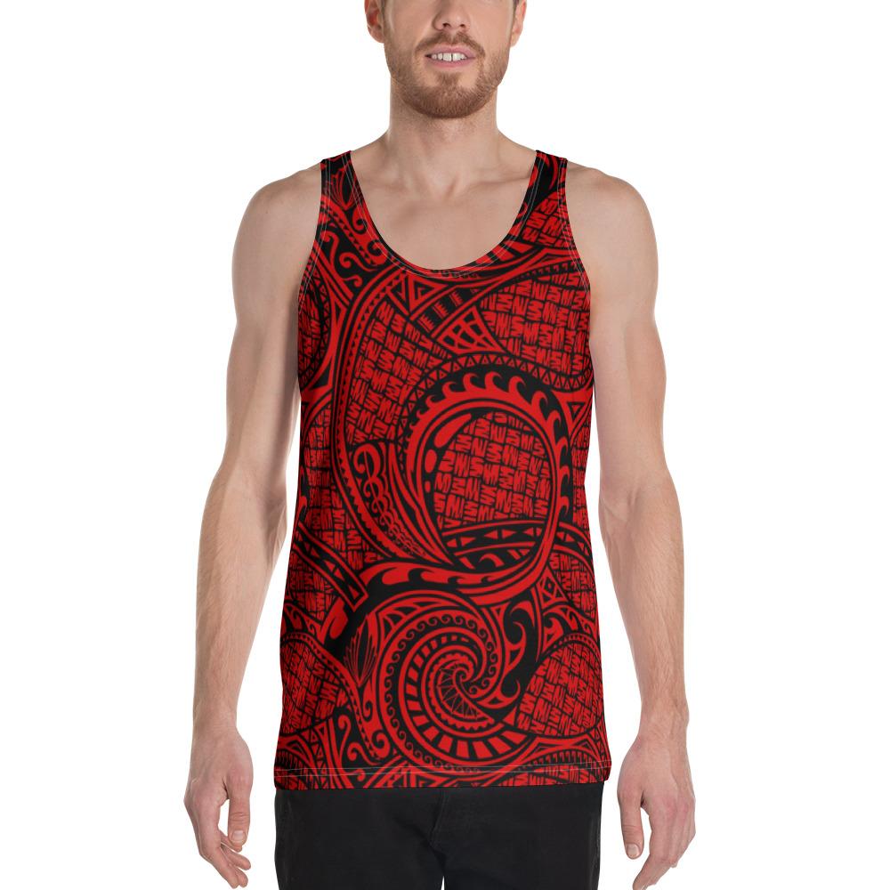 Polynesian Maori Lauhala Red - Hawaii Men's Tank Top Red - Polynesian Pride