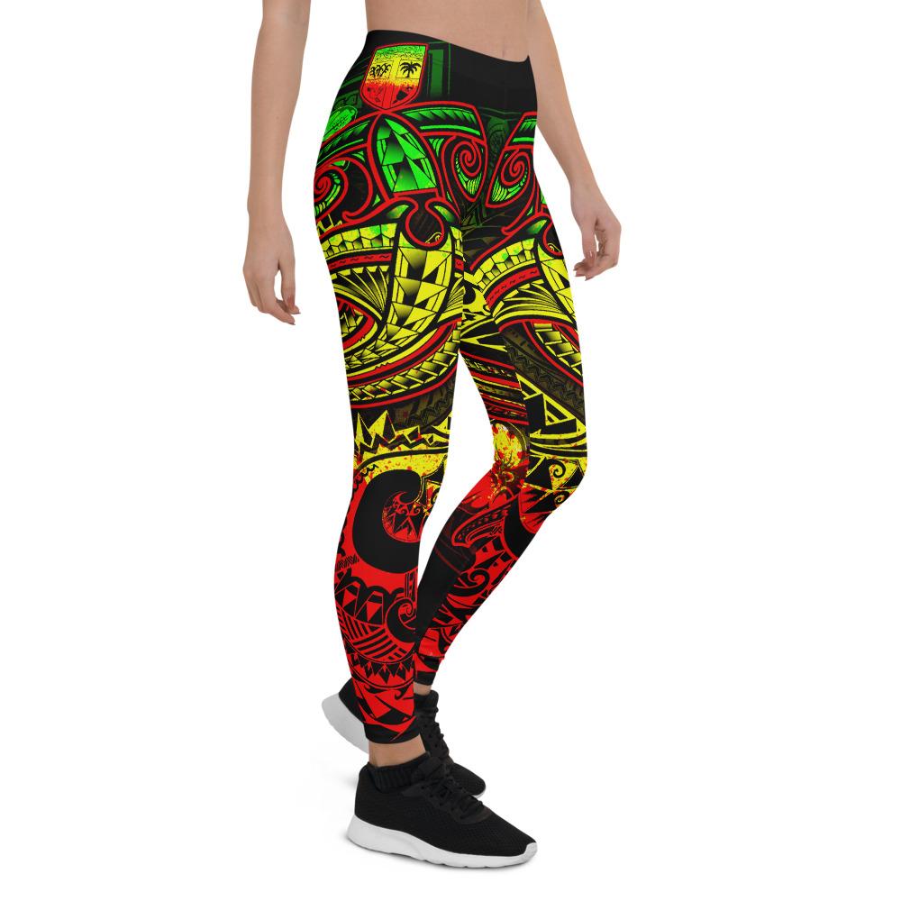 Fiji Leggings - Reggae Shark Polynesian Tattoo Reggae - Polynesian Pride