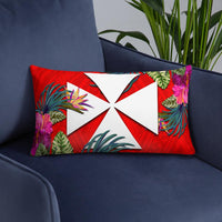 Wallis And Futuna Polynesian Pillow - Hibiscus Surround - Polynesian Pride