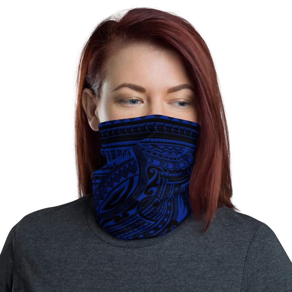 Hawaiian Bandana - Polynesian Tribal Blue Neck Gaiter One Size Art - Polynesian Pride