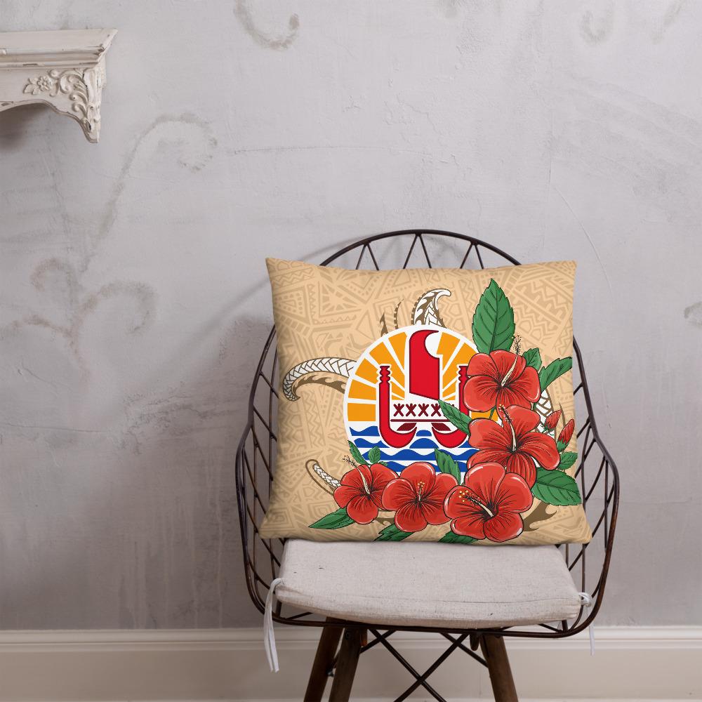 Tahiti Polynesian Pillow - Hibiscus Coat of Arm - Polynesian Pride