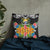 Nauru Pillow - Coat Of Arms With Tropical Flowers 22×22 Black Pillow - Polynesian Pride