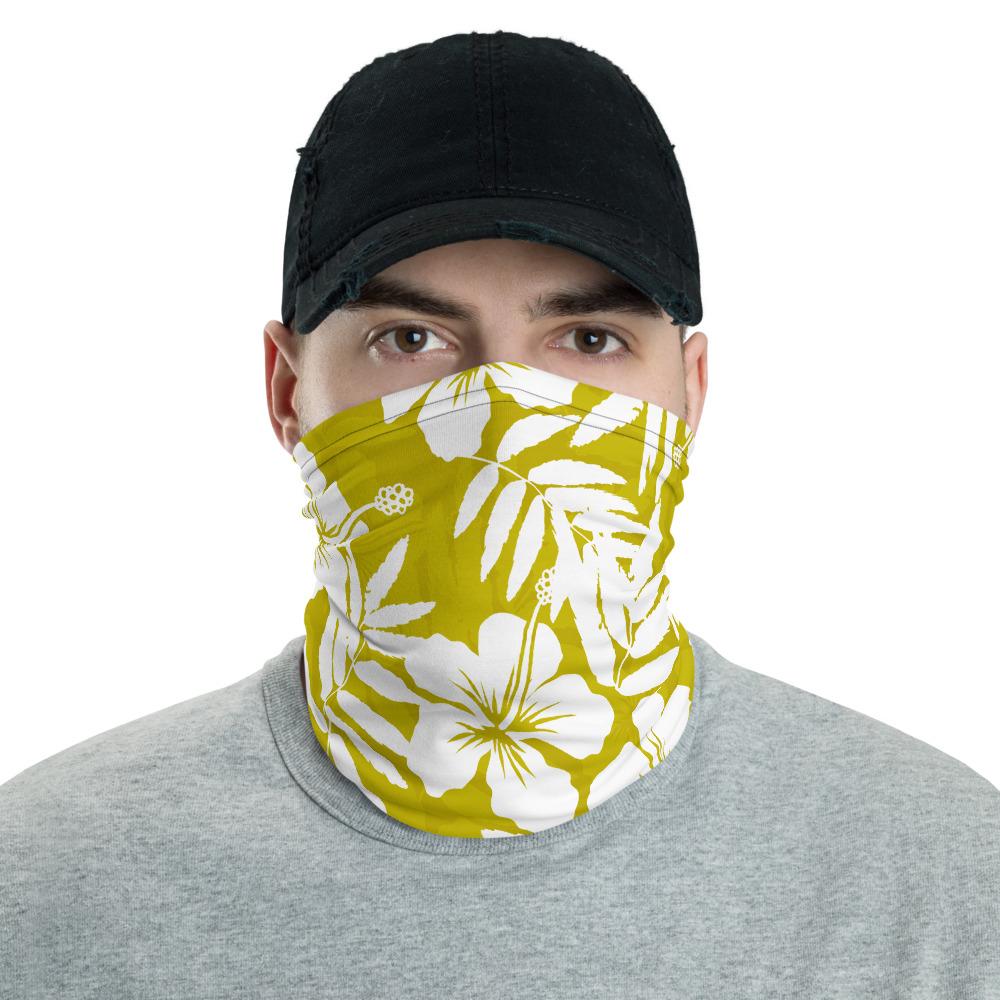 Traditional Hibiscus Yellow Unisex Neck Gaiter One Size Art - Polynesian Pride