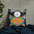 Palau Pillow - Coat Of Arms With Tropical Flowers 22×22 Black Pillow - Polynesian Pride