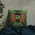 Hawaii Pillow - Coat Of Arms With Hibiscus Flowers 22×22 Black Pillow - Polynesian Pride