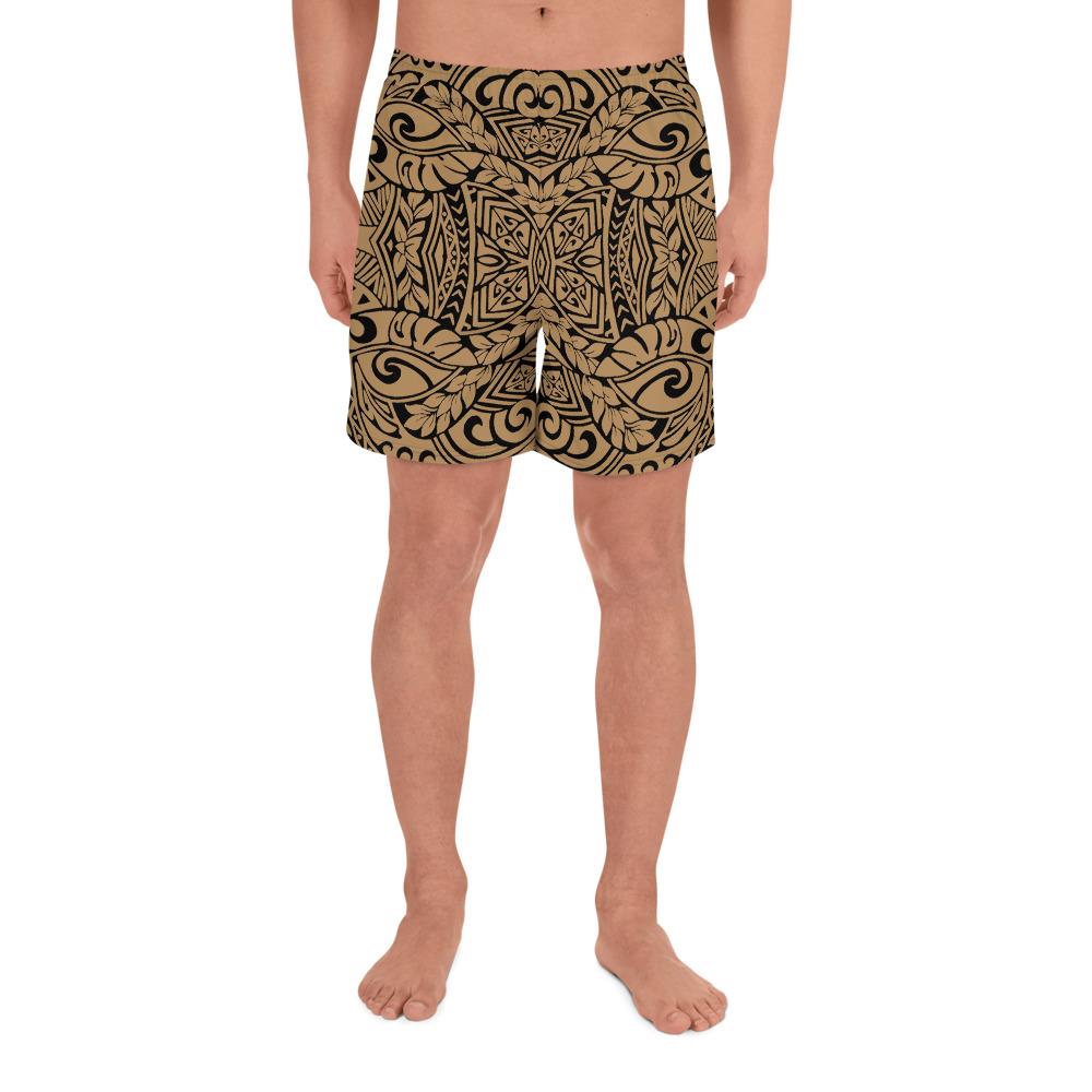 Polynesian Culture Gold Men's Athletic Long Shorts Art - Polynesian Pride