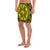 Polynesian Plumeria Mix Yellow Black Men's Athletic Long Shorts - Polynesian Pride