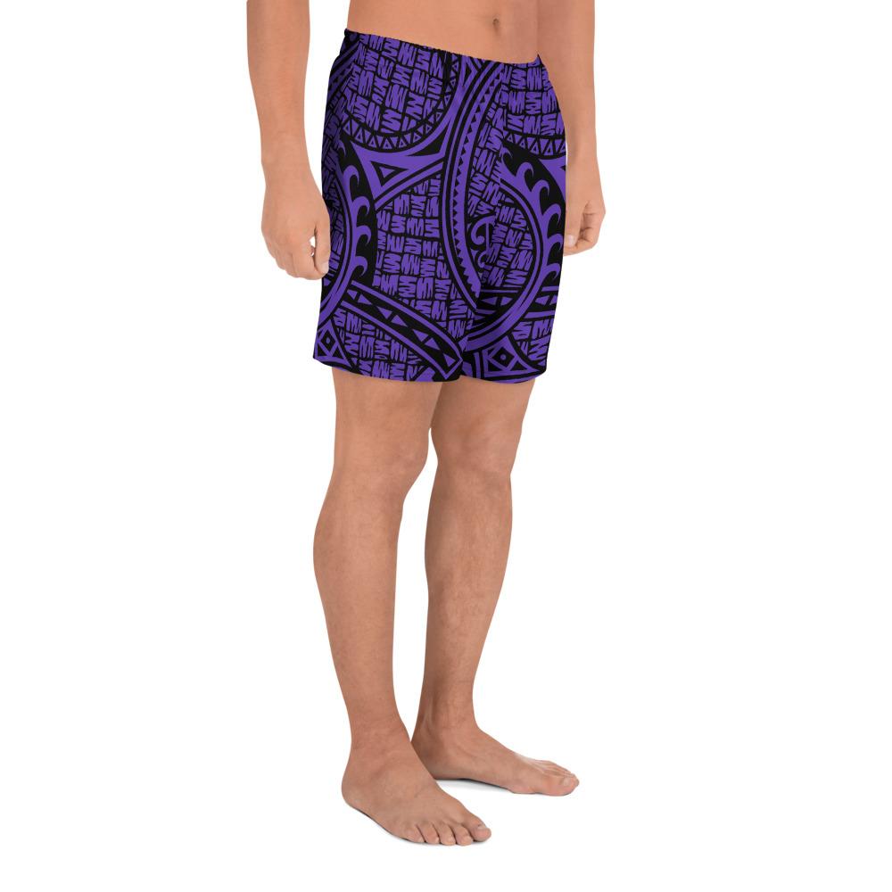 Polynesian Maori Lauhala Violet Men's Athletic Long Shorts - Polynesian Pride