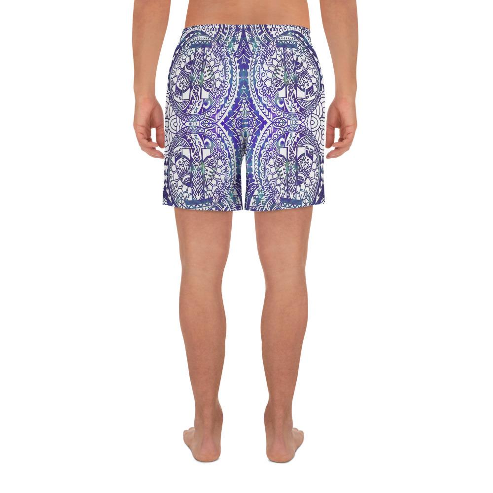 Polynesian Symmetry Gardient Violet Men's Athletic Long Shorts - Polynesian Pride