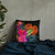 Papua New Guinea Polynesian Basic Pillow - Tropical Bouquet Pillow 18×18 Black - Polynesian Pride