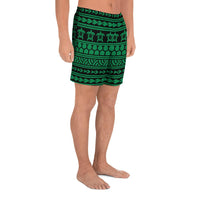 Polynesian Tattoo tribal Green Men's Athletic Long Shorts - Polynesian Pride