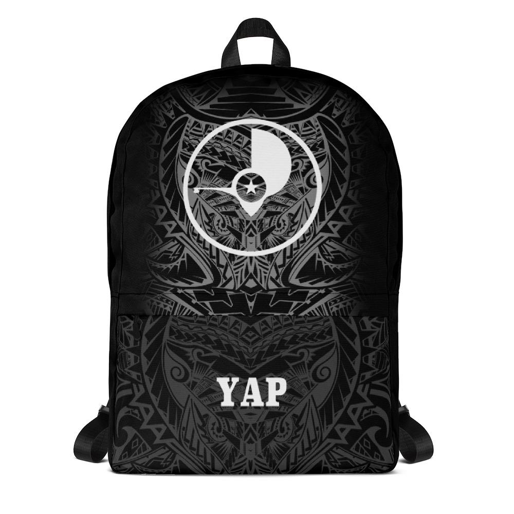 Yap Micronesia Backpack - White Tribal Pattern Black - Polynesian Pride