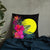 Palau Polynesian Basic Pillow - Tropical Bouquet Pillow 22×22 Black - Polynesian Pride