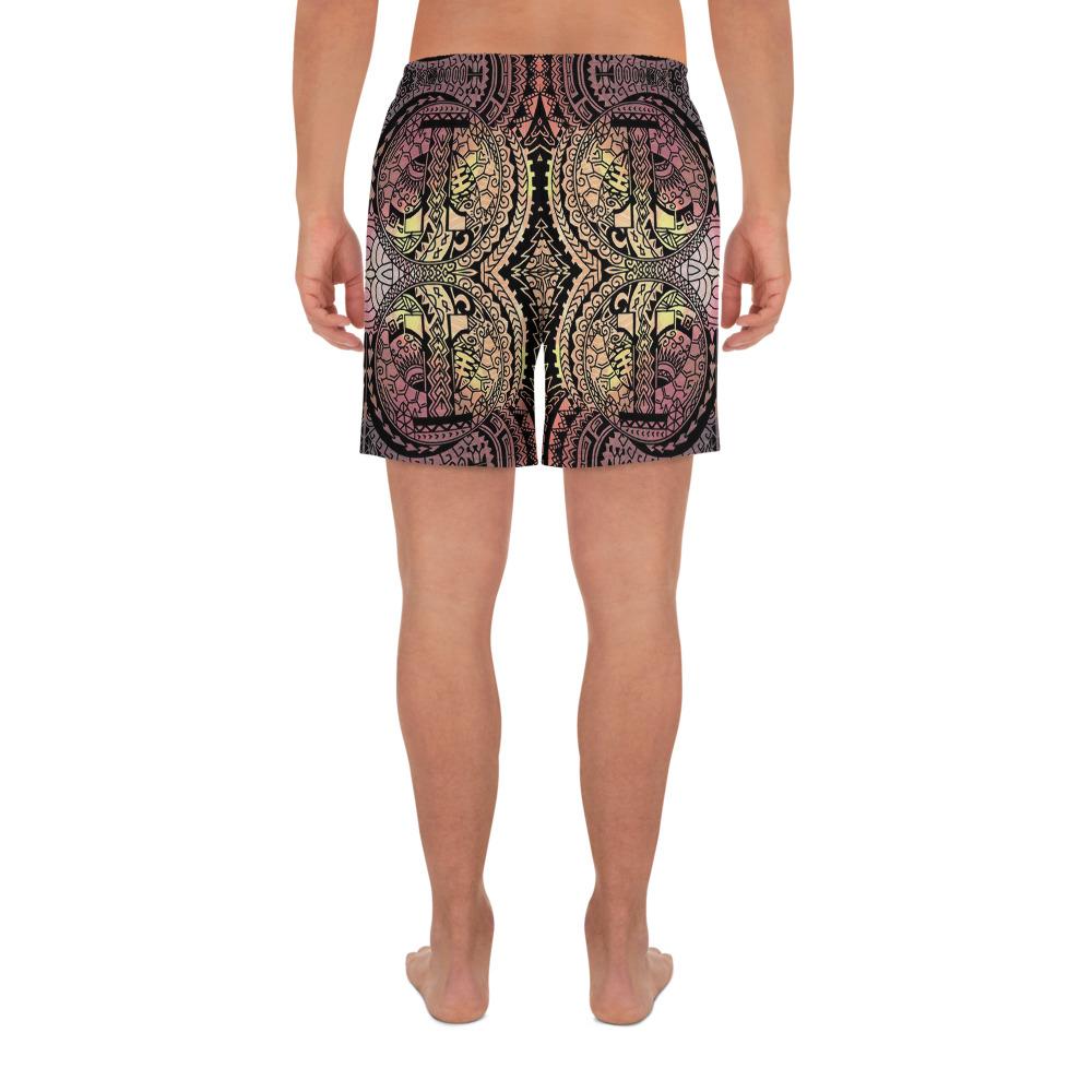 Polynesian Symmetry Brown Men's Athletic Long Shorts - Polynesian Pride