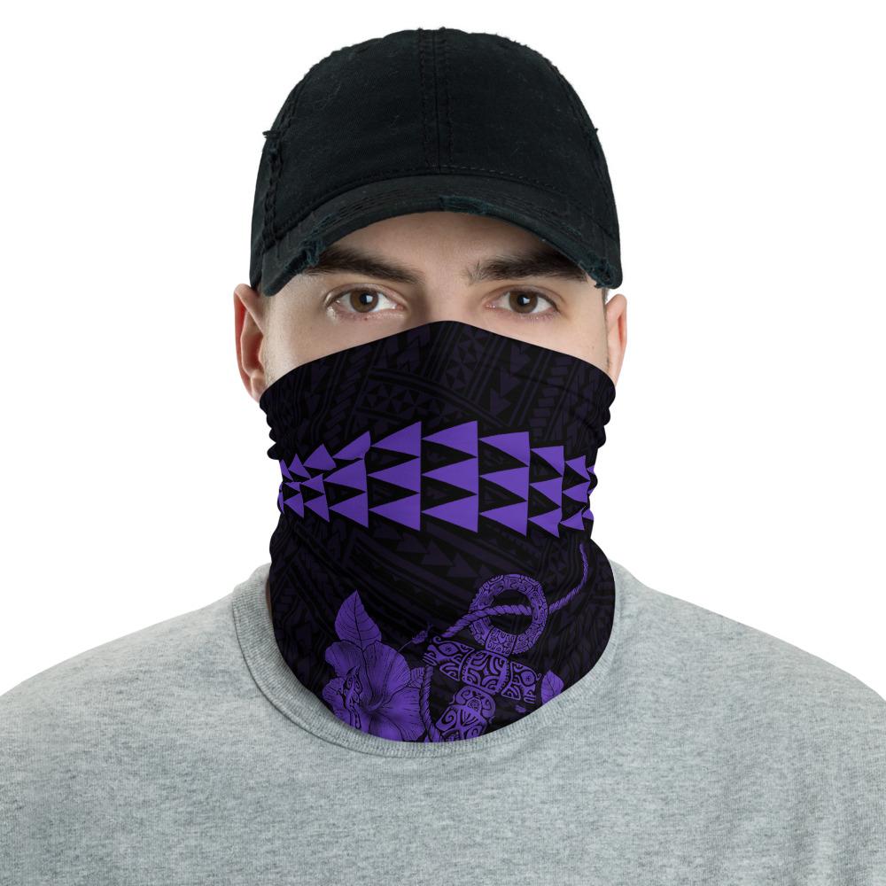 Hawaii Bandana Kakau Polynesian Anchor Neck Gaiter - Purple Purple One Size - Polynesian Pride