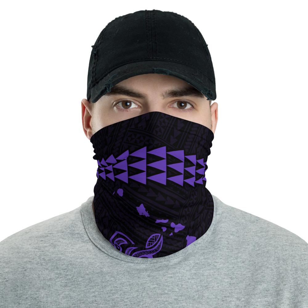 Hawaii Bandana Kakau Polynesian Turtle Map Neck Gaiter - Purple Purple One Size - Polynesian Pride