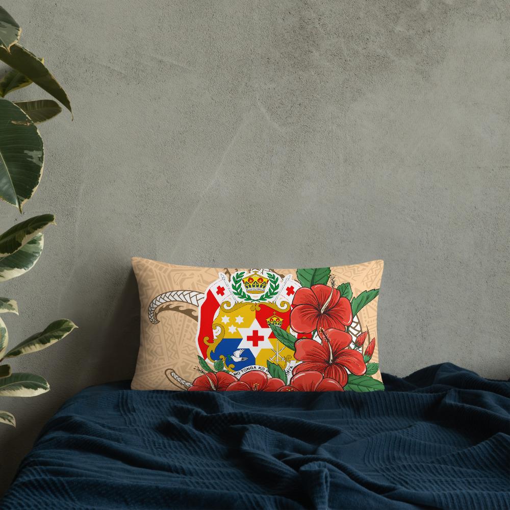 Tonga Polynesian Pillow - Hibiscus Coat of Arm - Polynesian Pride