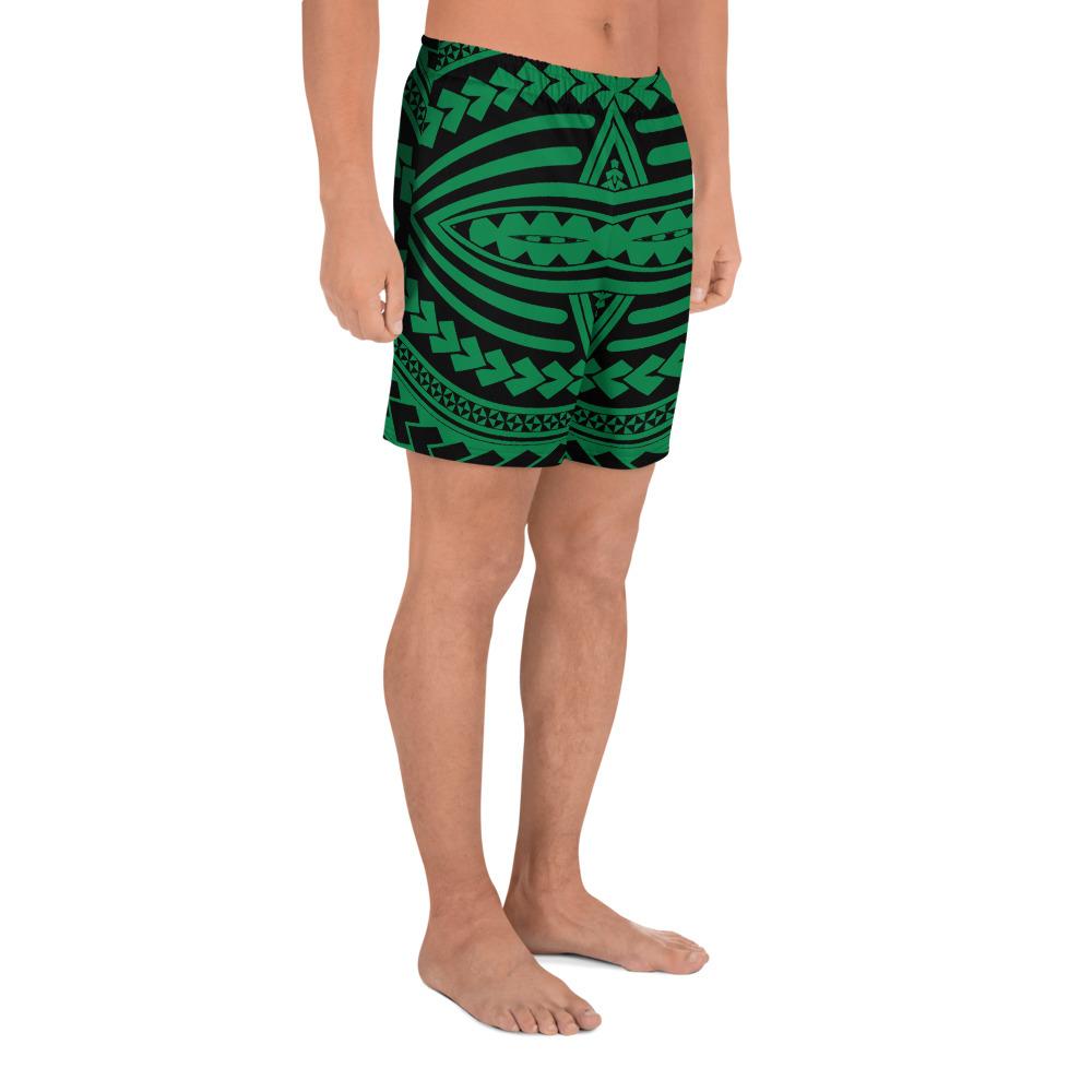 Polynesian Seamless Green Men's Athletic Long Shorts - Polynesian Pride