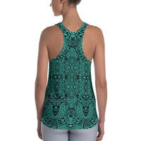 Polynesian Lauhala Mix Turquoise Hawaii Women's Racerback Tank Top - Polynesian Pride