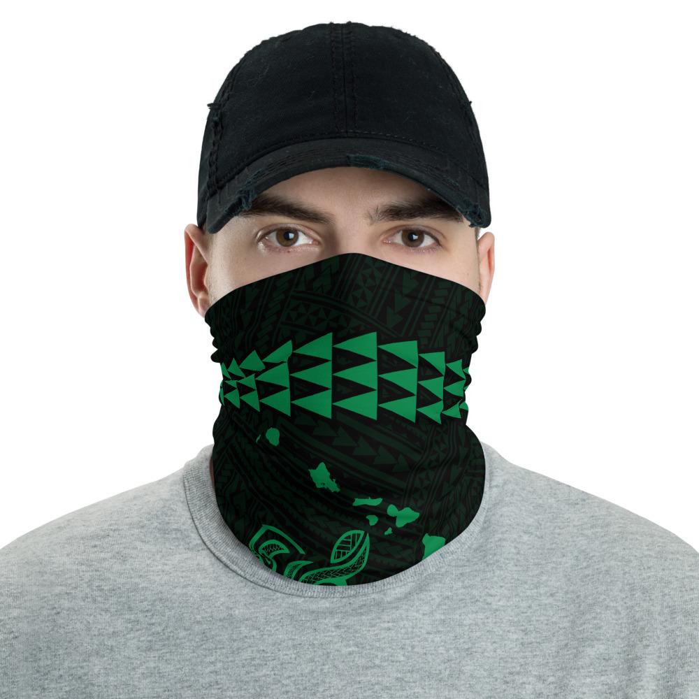 Hawaii Bandana Kakau Polynesian Turtle Map Neck Gaiter - Green Green One Size - Polynesian Pride