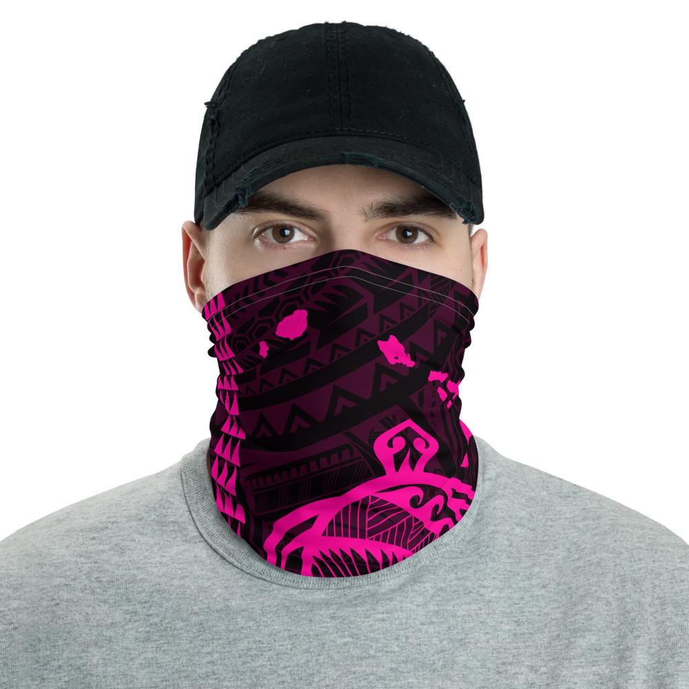 Hawaiian Bandana Turtle Kakau Polynesian Neck Gaiter - Pink One Size Pink - Polynesian Pride