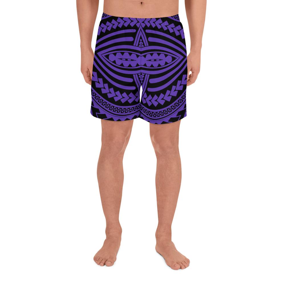 Polynesian Seamless Violet Men's Athletic Long Shorts Art - Polynesian Pride