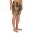 Polynesian Turtle Palm And Sea Pebbles Gold Men's Athletic Long Shorts - Polynesian Pride