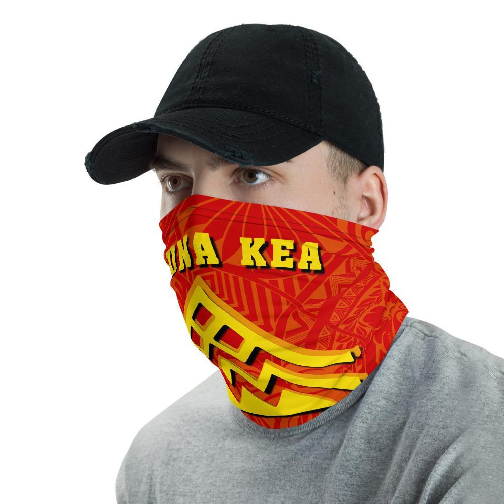 Hawaiian Bandana Mauna Kea Tropical Flowers Polynesian Neck Gaiter - AH - Red - Polynesian Pride