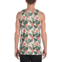 Hibiscus Plumeria Tropical Red Hawaii Men's Tank Top AH - Polynesian Pride