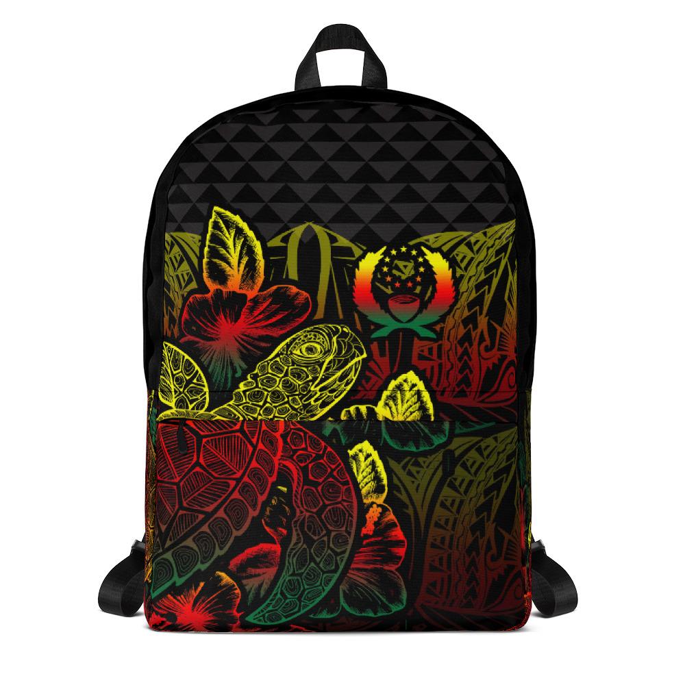 Pohnpei Polynesian Backpack Turtle Hibiscus Reggae Art - Polynesian Pride