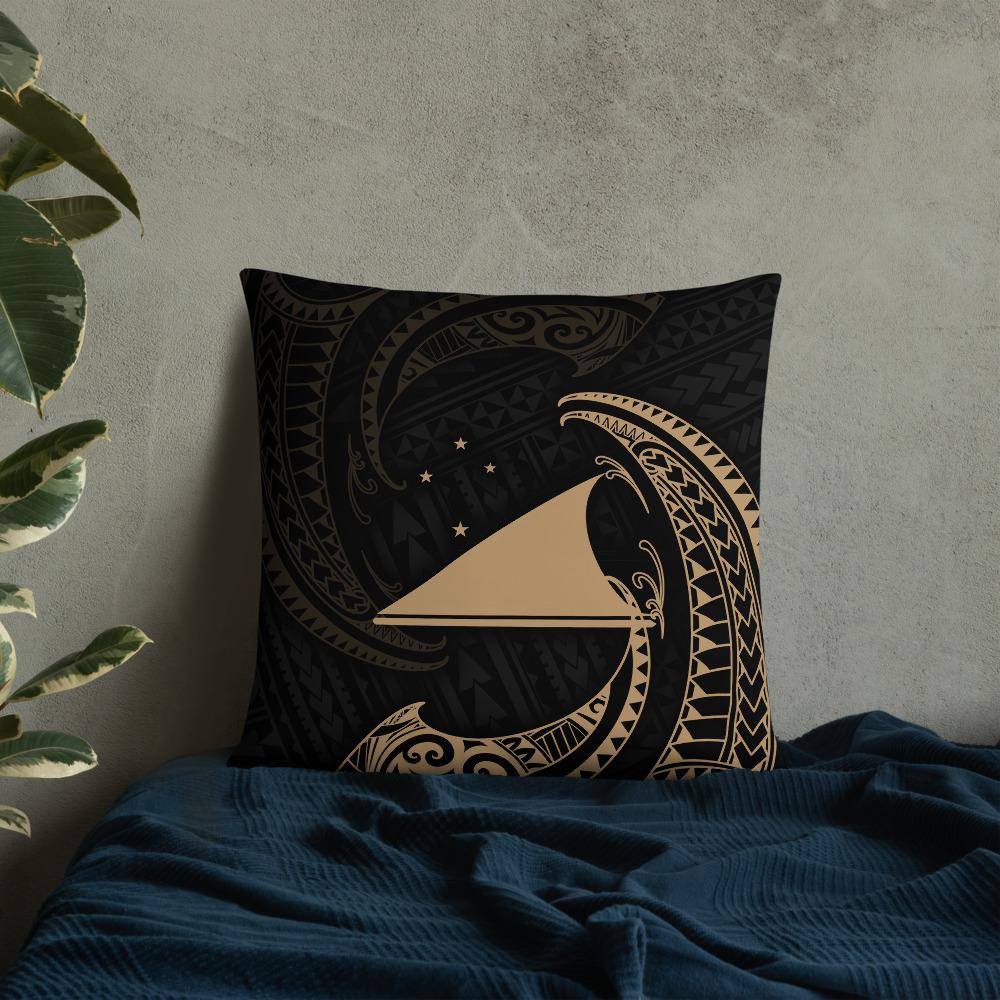 Tokelau Polynesian Basic Pillow - Gold Tribal Wave - Polynesian Pride