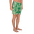 Polynesian Plumeria Mix Green Men's Athletic Long Shorts - Polynesian Pride