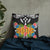 Kosrae State - Coat Of Arms With Tropical Flowers 22×22 Black Pillow - Polynesian Pride