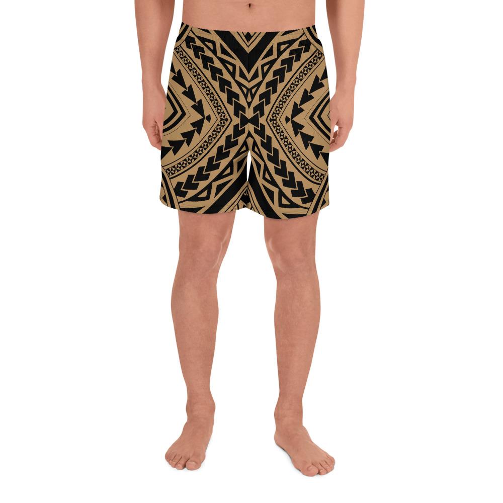 Polynesian Tradition Gold Men's Athletic Long Shorts Art - Polynesian Pride