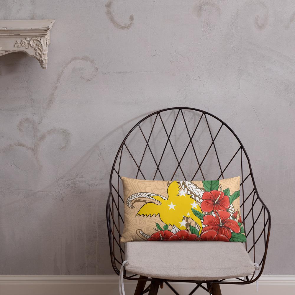 Papua New Guinea Polynesian Pillow - Hibiscus Coat of Arm - Polynesian Pride