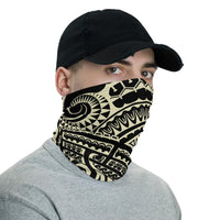 Hawaiian Bandana Tatau Beige Unisex Neck Gaiter - Polynesian Pride