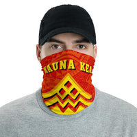 Hawaiian Bandana Mauna Kea Tribal Neck Gaiter - AH - Red One Size Red - Polynesian Pride
